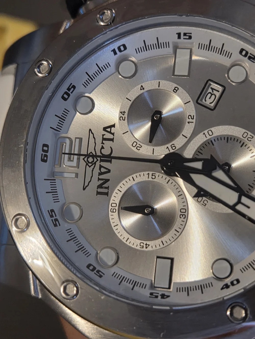 Invicta Men's Silver Chronograph Stainless Steel Watch